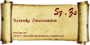 Szondy Zsuzsanna névjegykártya
