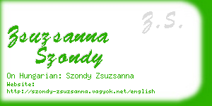 zsuzsanna szondy business card